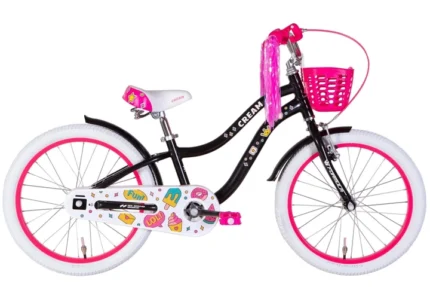 Велосипед AL 20" Formula CREAM рама-10" чорний з рожевим з крилом St, з кошиком Pl 2022