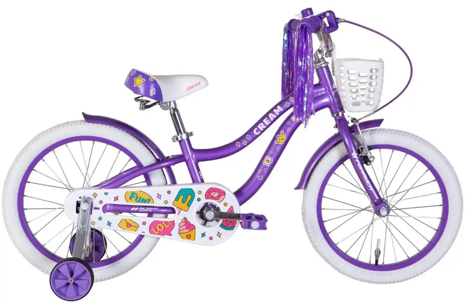 Велосипед Formula CREAM | Колесо 18" рама-9" фіолетовий з крилом та кошиком